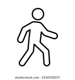 Man Walking Linear Icon, isolated illustration vector graphics outline icon