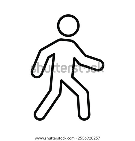 Man Walking Linear Icon, isolated illustration vector graphics outline icon
