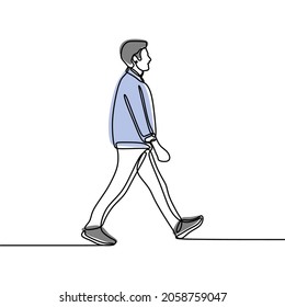 hombre caminando en línea continua