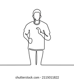 man walking online continuous drawing single line art

