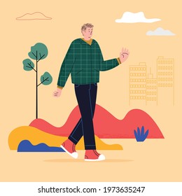 man walking in the park 