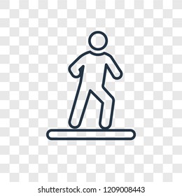 Man Walking to right concept vector linear icon isolated on transparent background, Man Walking to right concept transparency concept in outline style