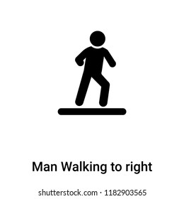 Man Walking to right icon vector isolated on white background, logo concept of Man Walking to right sign on transparent background, filled black symbol