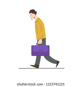 a man walking and sad emotion 