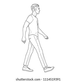 Man Walking Drawing Images Stock Photos Vectors Shutterstock How to draw a face, face, faces, head, heads, profile view, side view, male, boy, girl, how to draw a realistic face, realistic. https www shutterstock com image vector man walking side view 1114519391