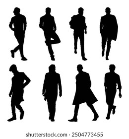 man walking silhouette Drawing Shape Vol 02