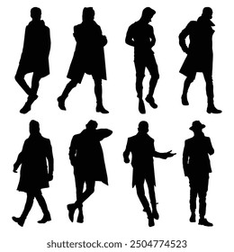 man walking silhouette Drawing Shape Vol 04