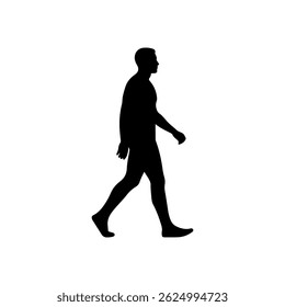 man walking  silhouette icon vector flat design.