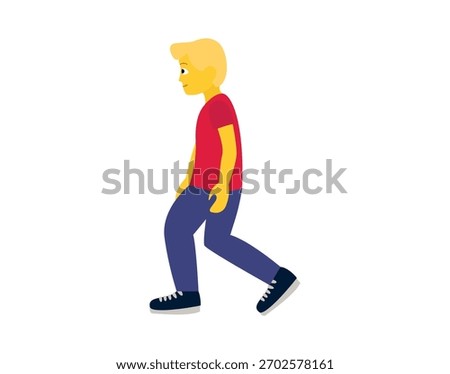 man walking silhouette side men person red shirt walk emoji symbol sign icon vector illustration isolated flat