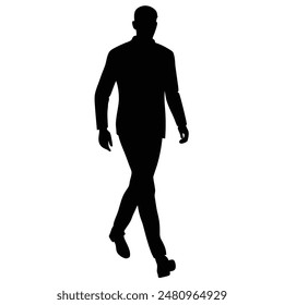 A man walking in silhouette vector illustration