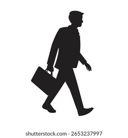 Hombre caminando silhoutte diseño de Arte vectorial