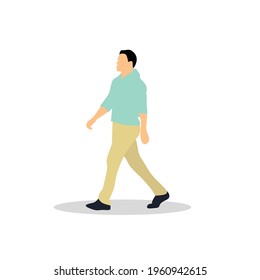 Man walking simple  flat illustration 