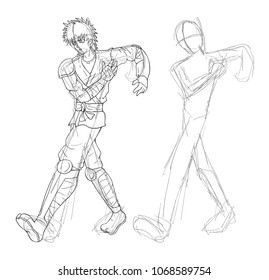 Man walking sketch