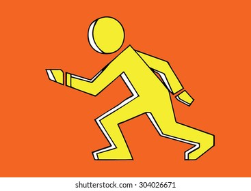 Man walking slowly.