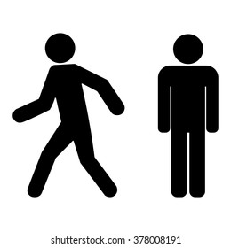 Man walking and man standing icons, vector illustration.