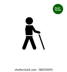 Man with walking stick