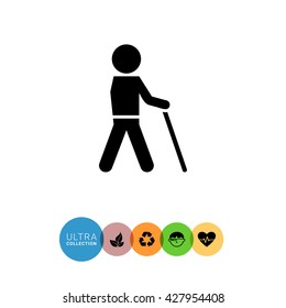 Man with walking stick