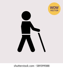 Man with walking stick
