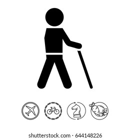 Man with walking stick