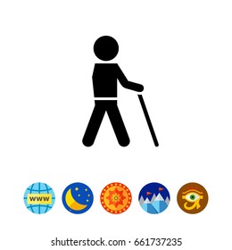 Man with walking stick