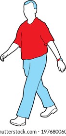 Man is walking strolling for sport