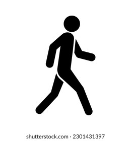 andadura masculina, símbolo o icono, color negro y blanco, ilustración vectorial 