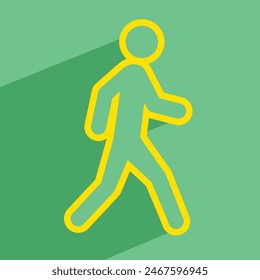 man walking, symbol or icon, black and white color, vector illustration 