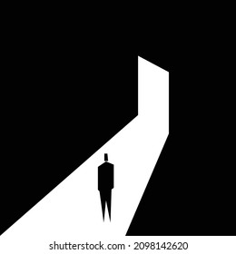 Man walking through the door