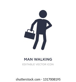man walking through the wind icon on white background. Simple element illustration from People concept. man walking through the wind icon symbol design.