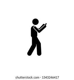 Man, walking, use phone  icon. Element of human use phone. Premium quality graphic design icon. Signs and symbols collection icon for websites, web design, mobile app