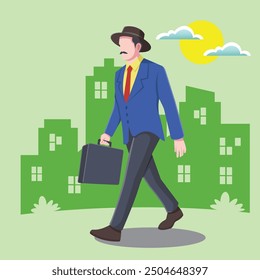 man walking vector art design ilustration