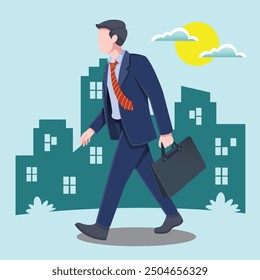 man walking vector art design