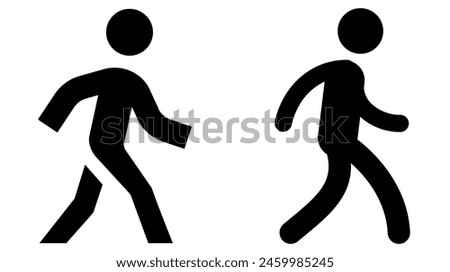 man walking vector icon black color with white background