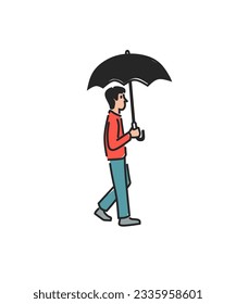 a man walking while carrying an umbrella