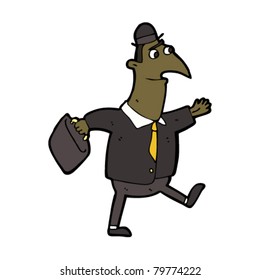 man walking to work cartoon