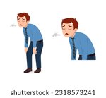 man walking from work and feeling tired