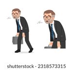 man walking from work and feeling tired