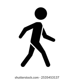 man walks icon black vector design isolated background