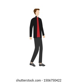 A man walks. Сharacter for landing pages Flat cartoon character isolated on white background