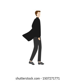 A man walks. Сharacter for landing pages Flat cartoon character isolated on white background