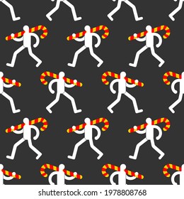 Man walks with lollipop pattern seamless. vector background. Baby fabric texture