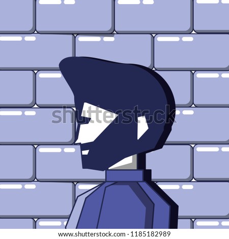 man with wall privacy data