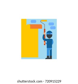 Man wallpapering icon