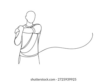 man warming up hand draw line icon vector
Vector hand draw line icon on a transparent background