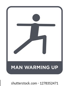 man warming up icon vector on white background, man warming up trendy filled icons from Behavior collection, man warming up vector illustration