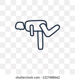 Man Warming Up vector outline icon isolated on transparent background, high quality linear Man Warming Up transparency concept can be used web and mobile