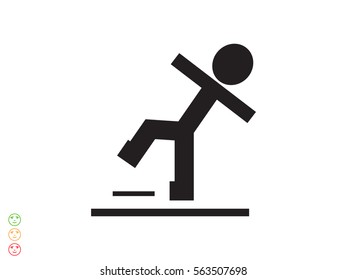 Man Warning Slippery Symbol Vector Illustration Stock Vector (Royalty ...