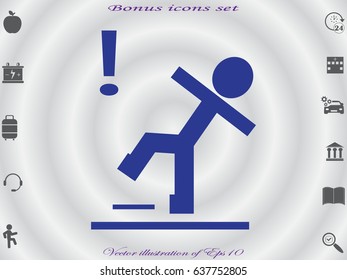 man, warning, slippery, symbol, vector illustration eps10