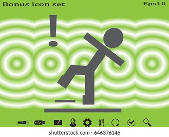 man, warning, slippery, symbol, vector illustration eps10