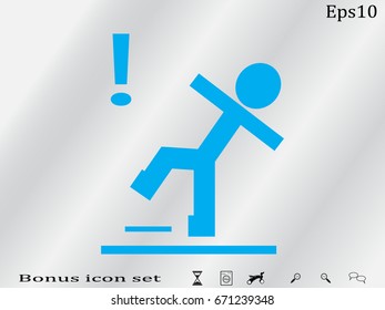 man, warning its slippery, symbol, vector illustration eps10